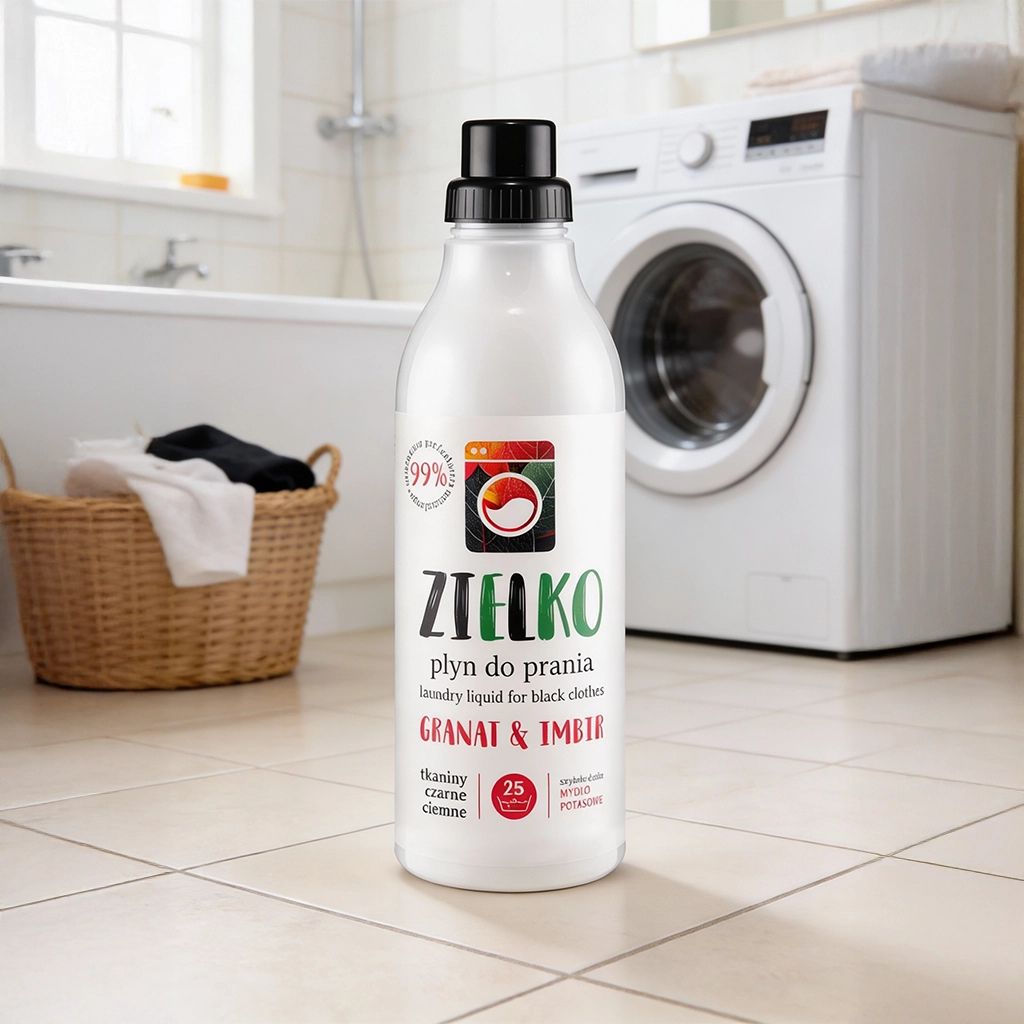 ZIELKO Płyn do prania tkanin czarnych i ciemnych 1000 ml - granat & imbir - obrazek 5