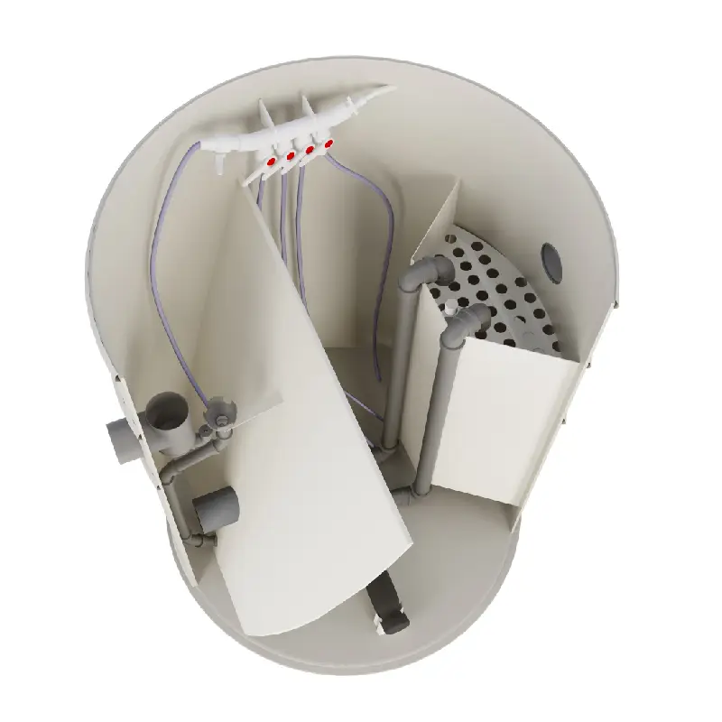 Biologiczna oczyszczalnia ścieków VH8 LIGHT (wlot 160 mm) + ZBIORNIK 2M3 + STUDNIA CHŁONNA + SKRZYNKA NA KOMPRESOR - obrazek 7