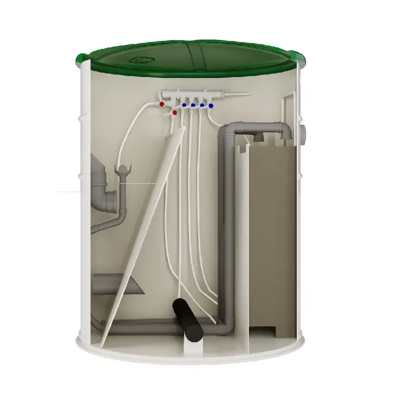 Biologiczna oczyszczalnia ścieków VH8 PREMIUM (wlot 160 mm) + ZBIORNIK 2M3 + STUDNIA CHŁONNA + SKRZYNKA NA KOMPRESOR - obrazek 5