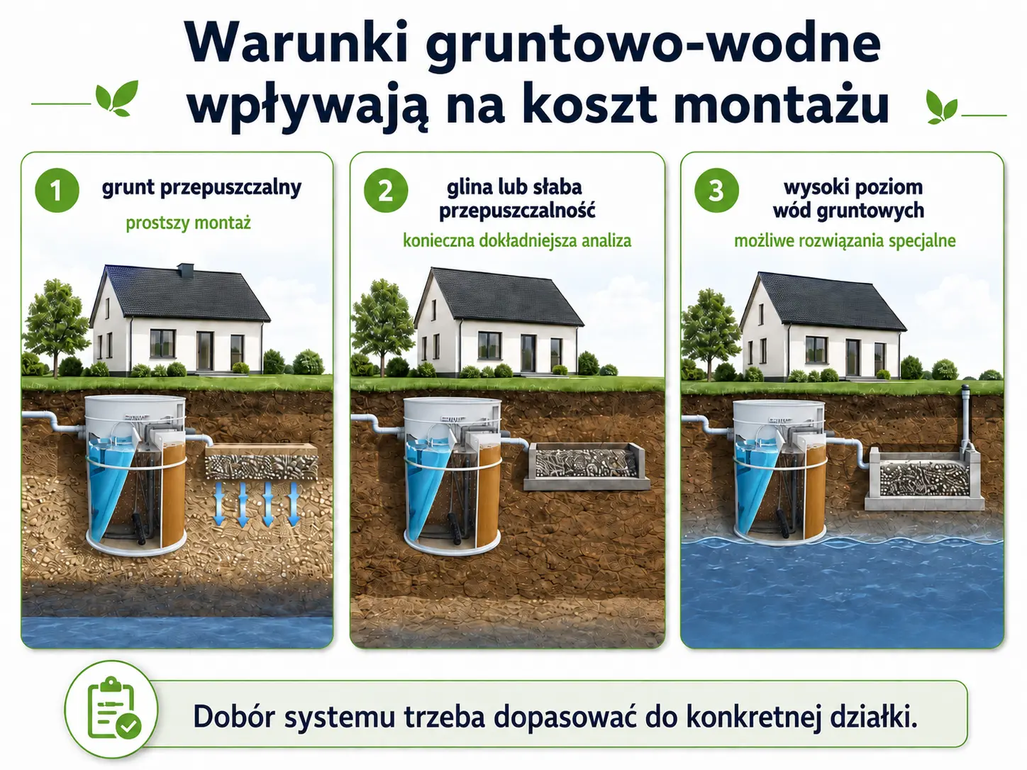 Wpływ gruntu i poziomu wód gruntowych na montaż przydomowej oczyszczalni ścieków